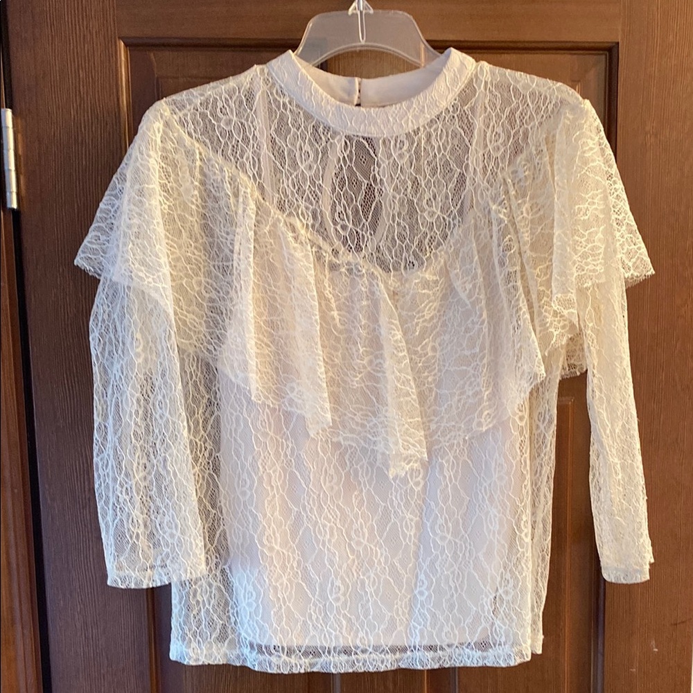 Elegant Cream- Lace Top by Italian designer Mossimo.
